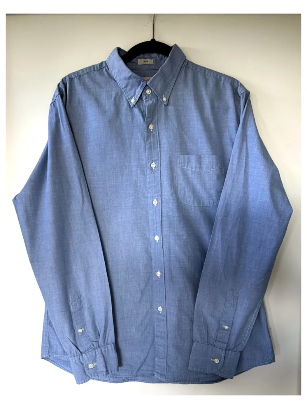 J.Crew Secret Wash Slim Fit Oxford Button Down Shirt Blue Men's Large
